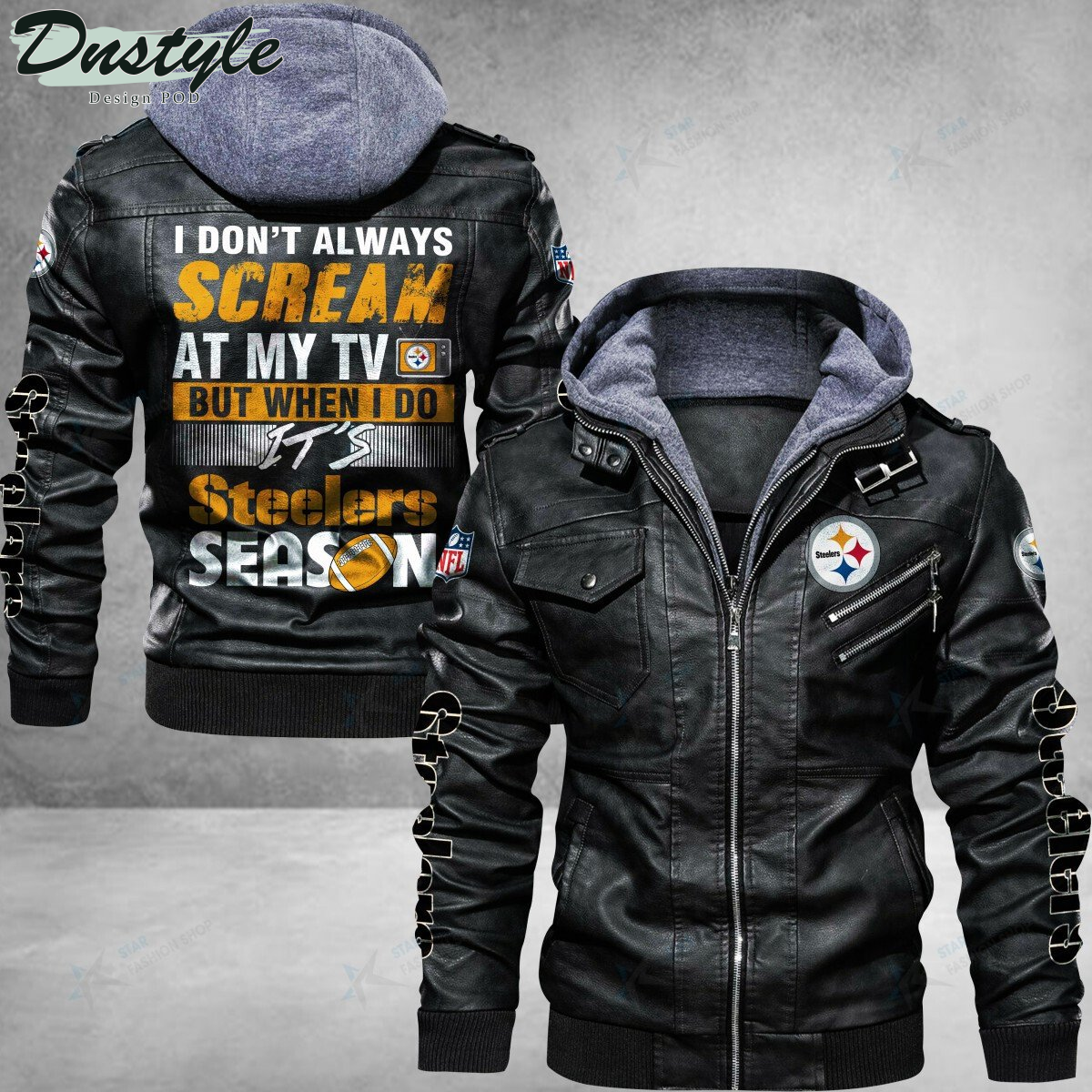 Pittsburgh Steelers I don't Always Scream At My TV Leather Jacket