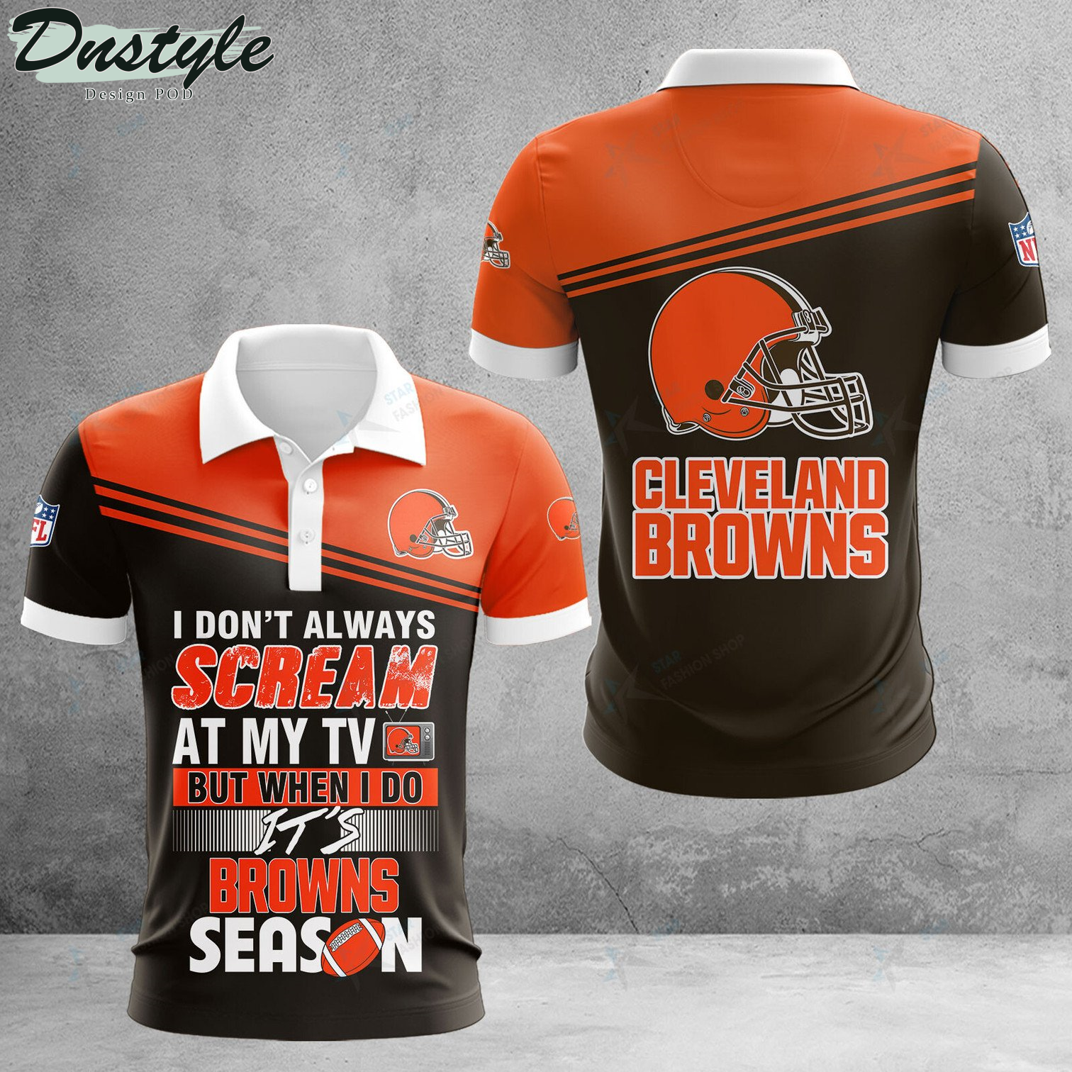Cleveland Browns I don't Always Scream At My TV Polo Shirt
