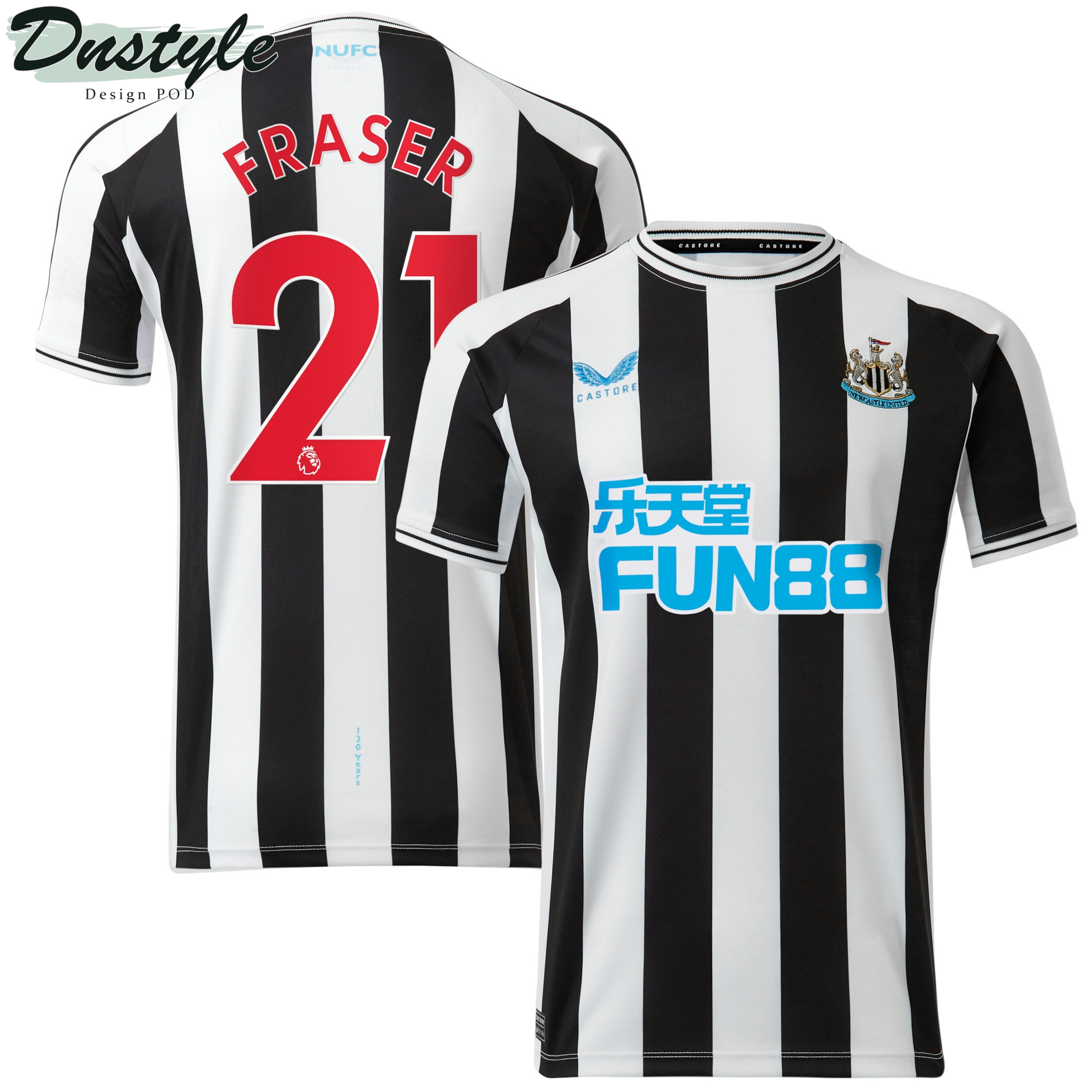 Fraser #21 Newcastle United Men 2022/23 Home Jersey – Black White