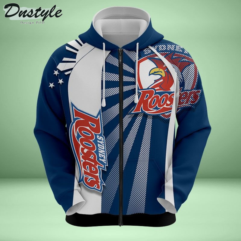 Sydney Roosters all over printed hoodie t-shirt