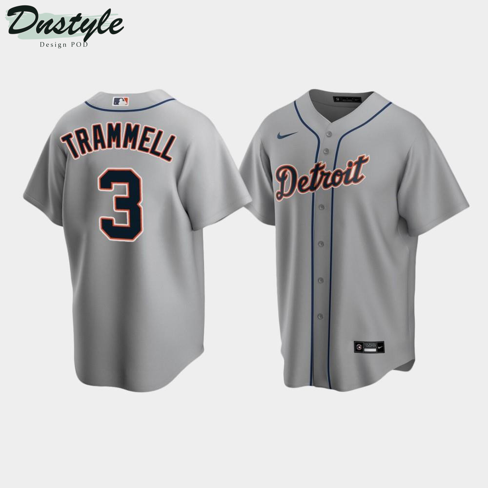 Men’s Detroit Tigers #3 Alan Trammell Gray Road Jersey MLB Jersey