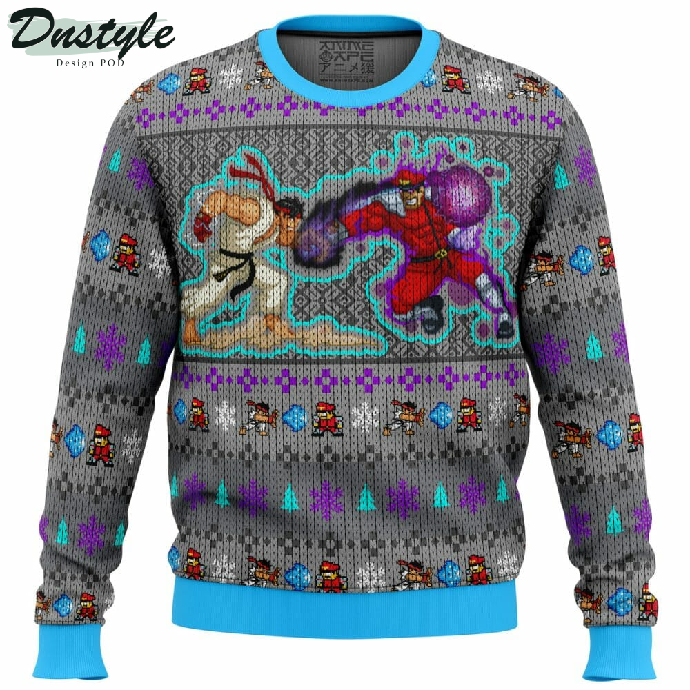 Street Fighter Ryu Vs. M. Bison Ugly Christmas Sweater