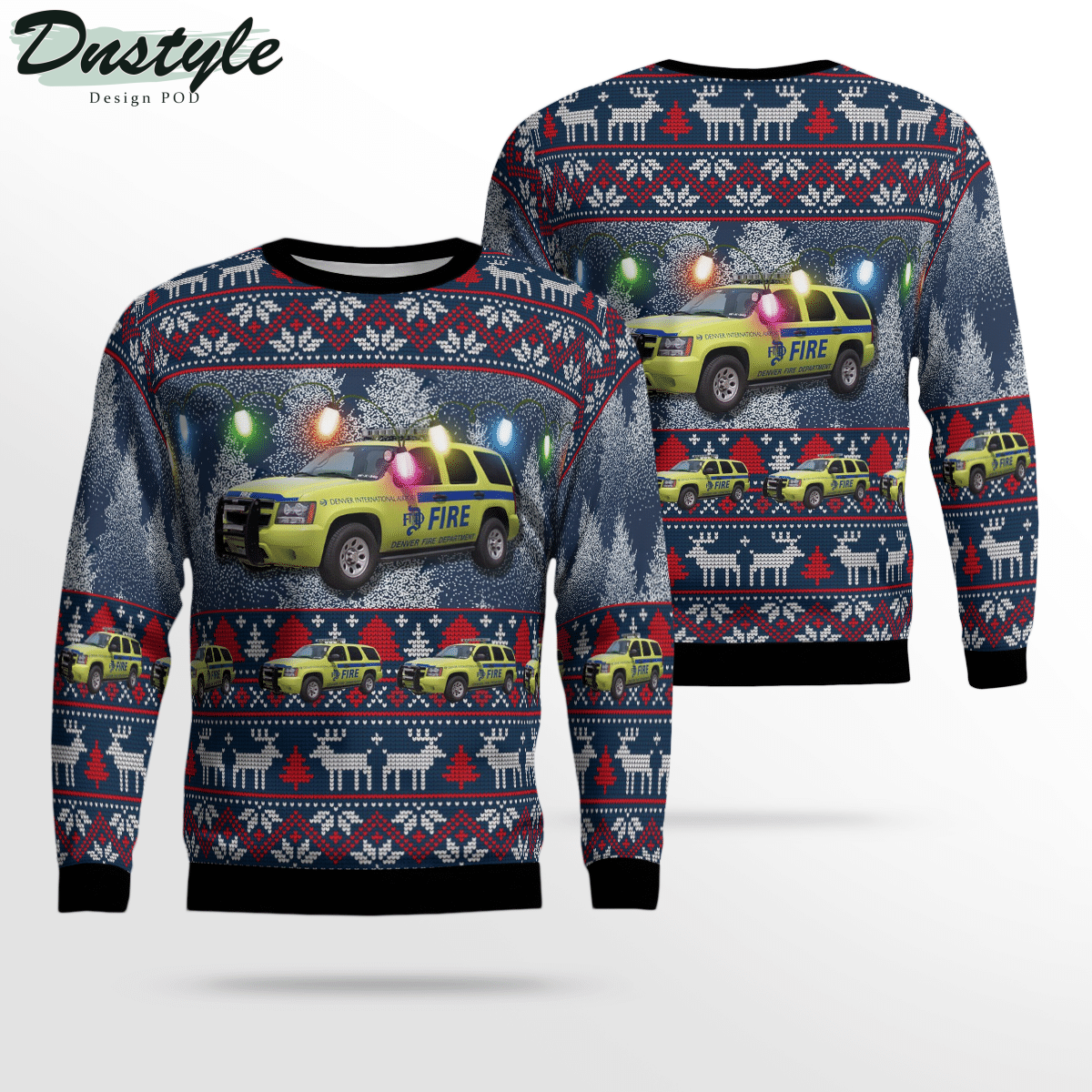 Aircraft Rescue and Firefighting Denver International Airport Ugly Christmas Sweater