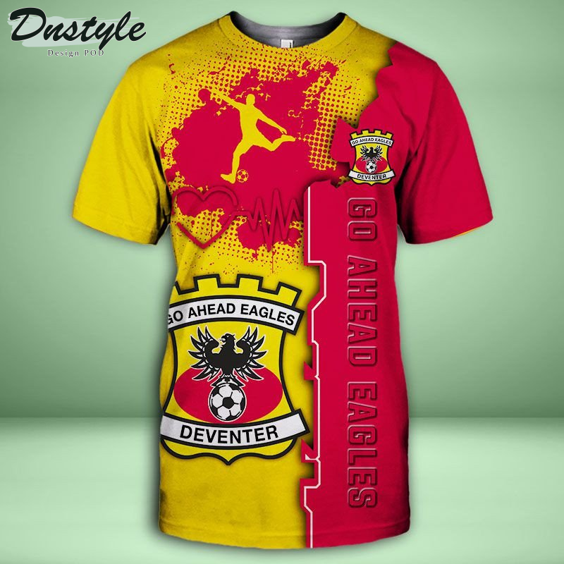 Go Ahead Eagles T-shirt met capuchon en all-over print