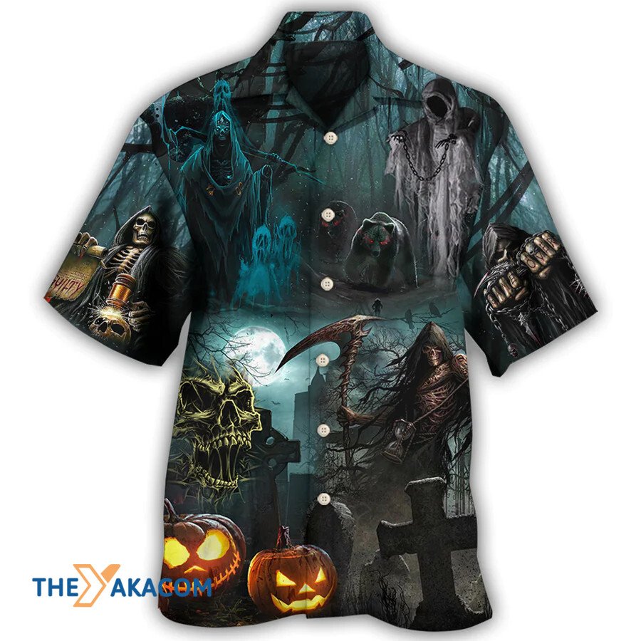 Halloween Ghost In The Dark Pumpkin Scary Hawaiian Shirt