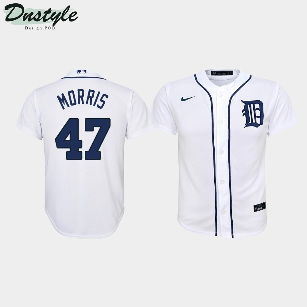 Youth Detroit Tigers #47 Jack Morris Home White Jersey MLB Jersey