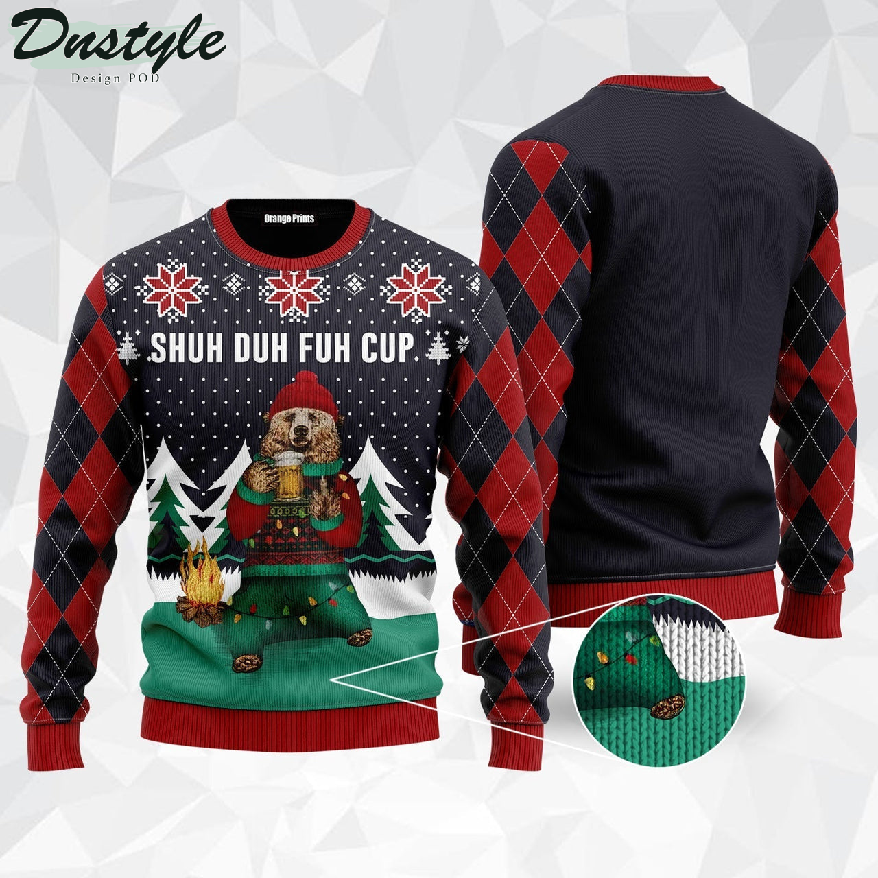 Shuh Duh Fuh Cup Beer Ugly Christmas Sweater