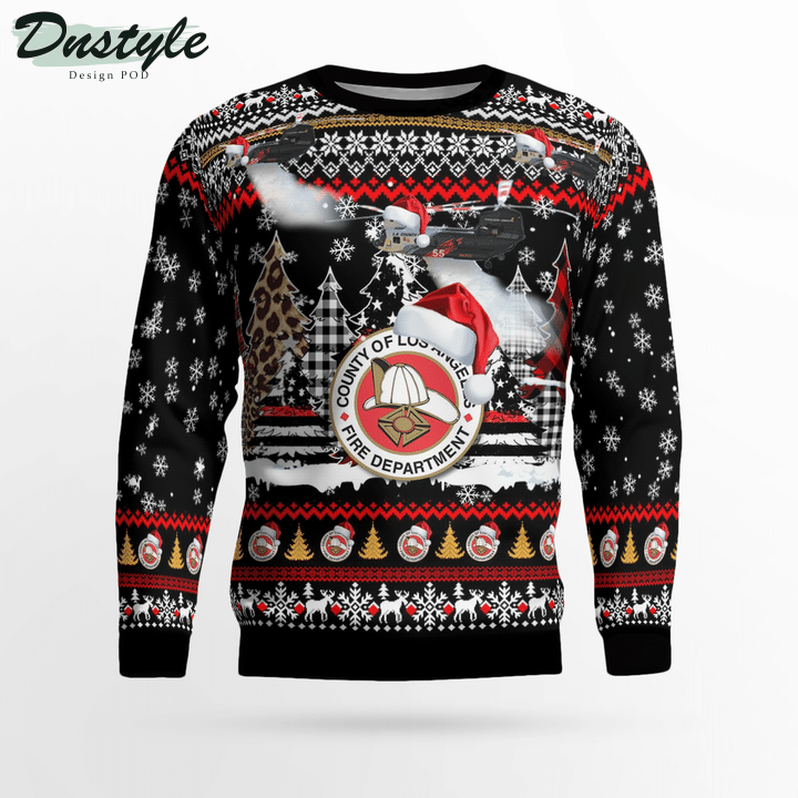 Los Angeles County Fire Department CH-47 Ugly Merry Christmas Sweater