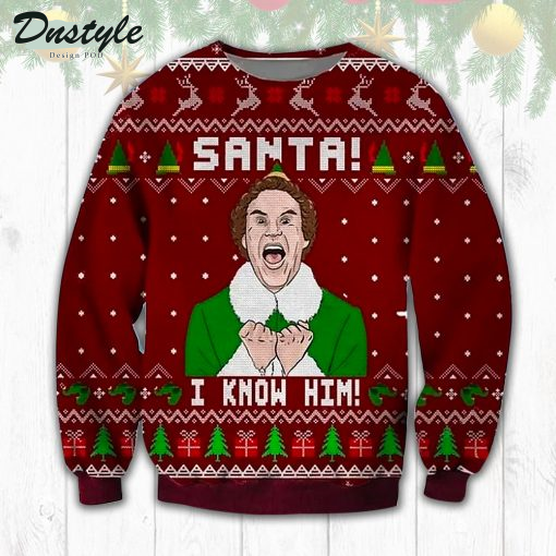 Santa I Know Him Red Ugly Sweater