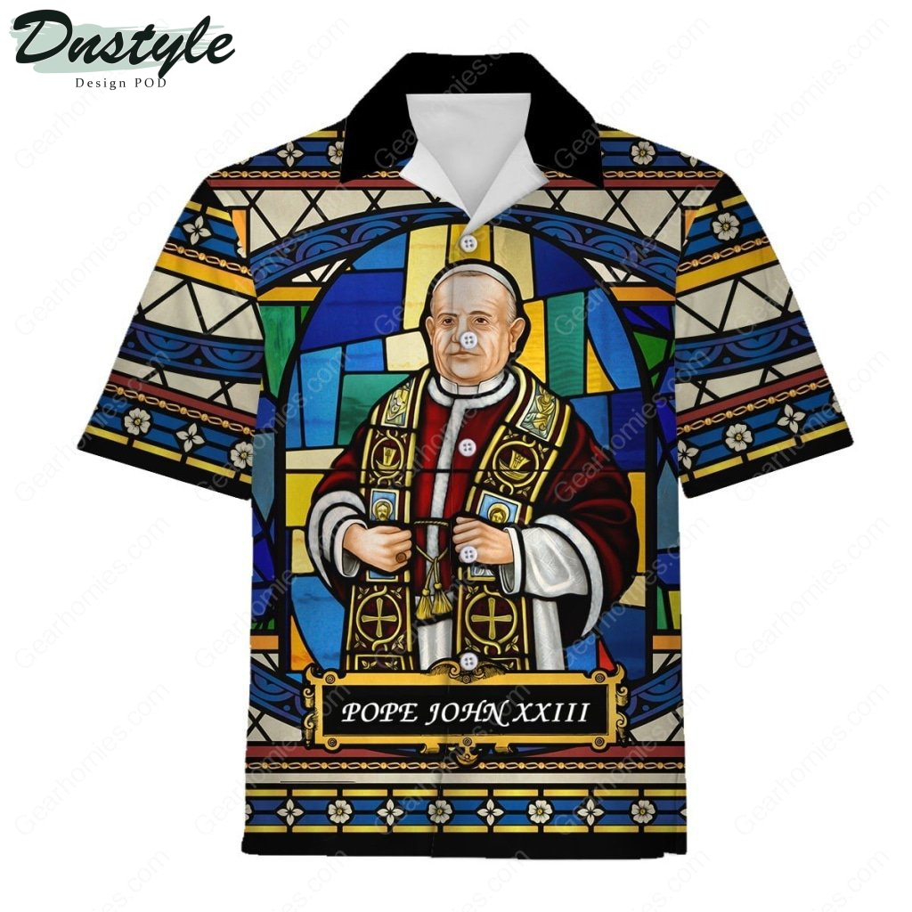 Pope John XXIII Stained Glass Hawaiian Shirt And Short