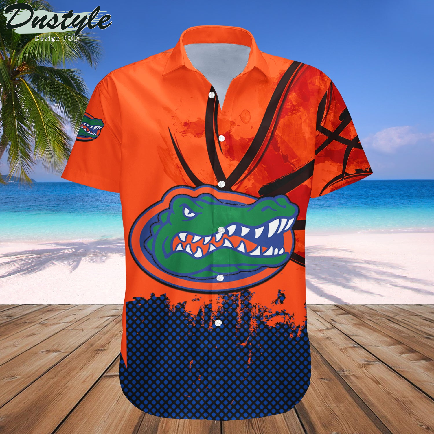 Florida Gators Basketball Net Grunge Pattern Hawaii Shirt