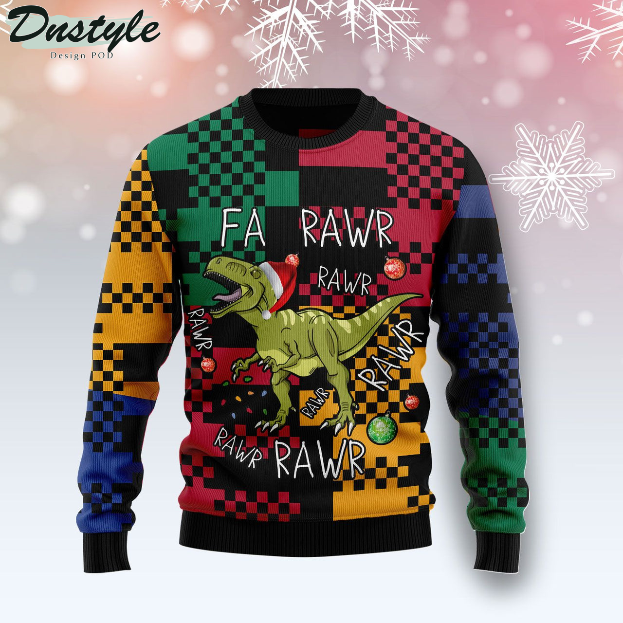 T Rex Rawr Rawr Rawr Ugly Christmas Sweater