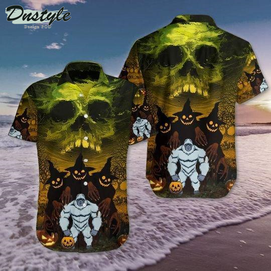 Skull Bigfoot Halloween Hawaiian Shirt