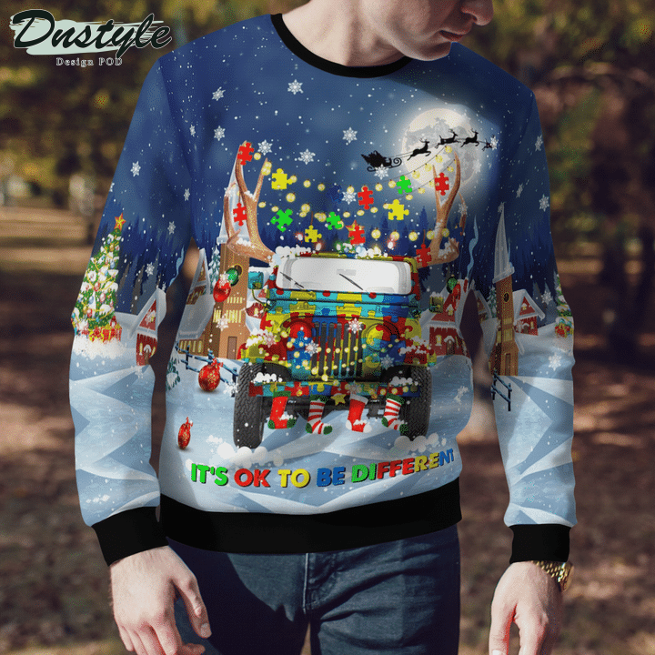 Jp Autism It's Ok To Be Different Ugly Merry Christmas Sweater