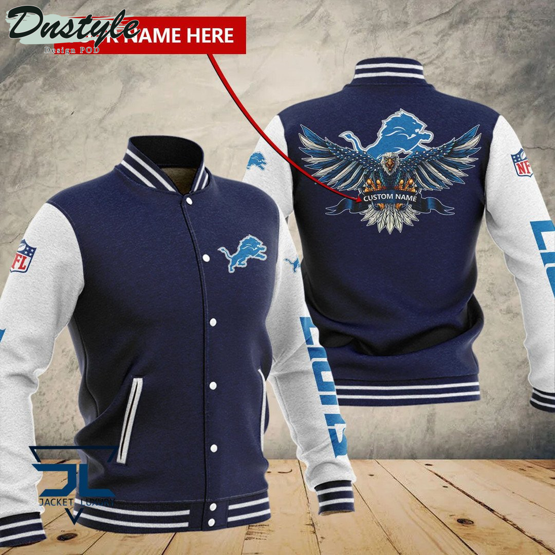 Detroit Lions Eagles Custom Name Baseball Jacket