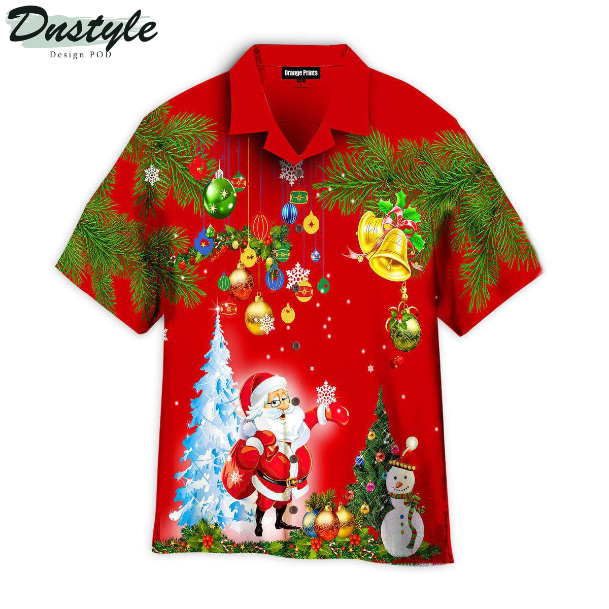 Santa Claus Christmas Pine Tree Hawaiian Shirt