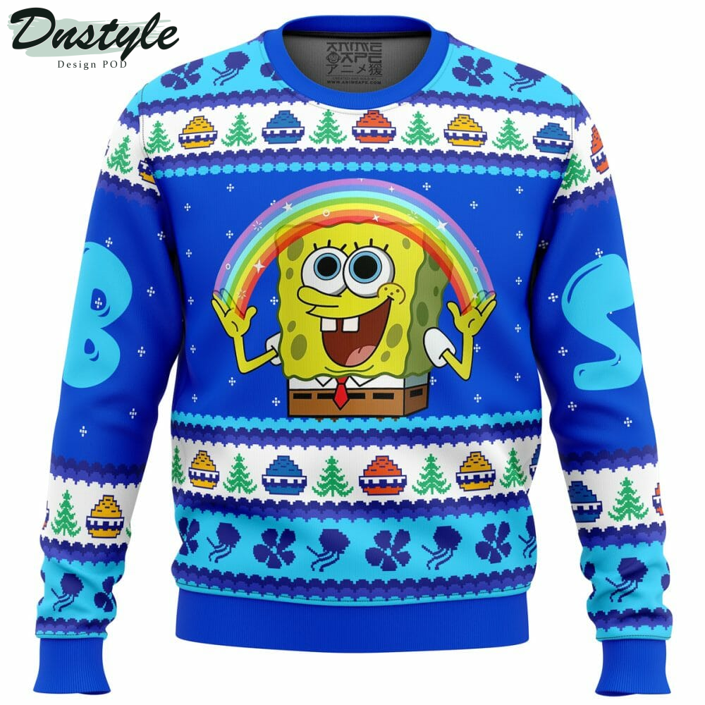 Nickelodeon Cartoons Rainbow SpongeBob Ugly Christmas Sweater