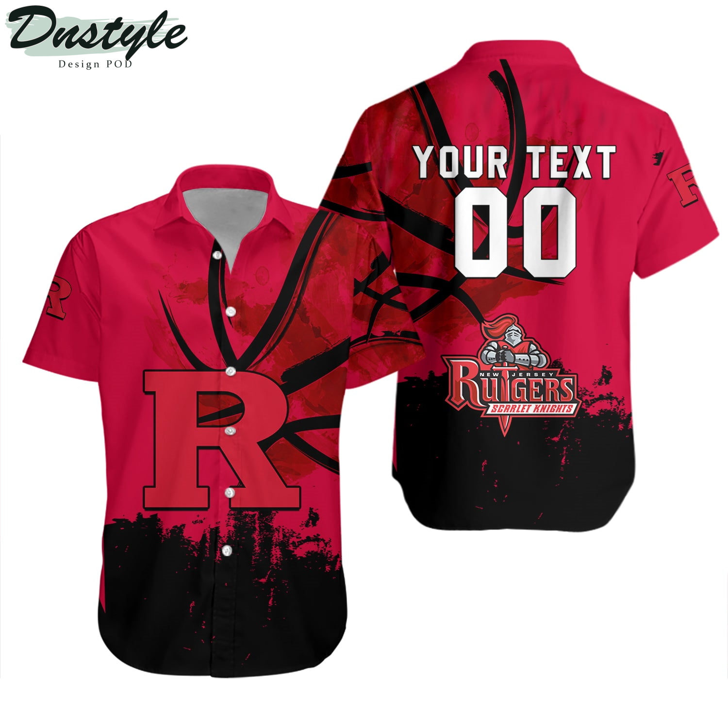 Rutgers Scarlet Knights Basketball Net Grunge Pattern Hawaii Shirt
