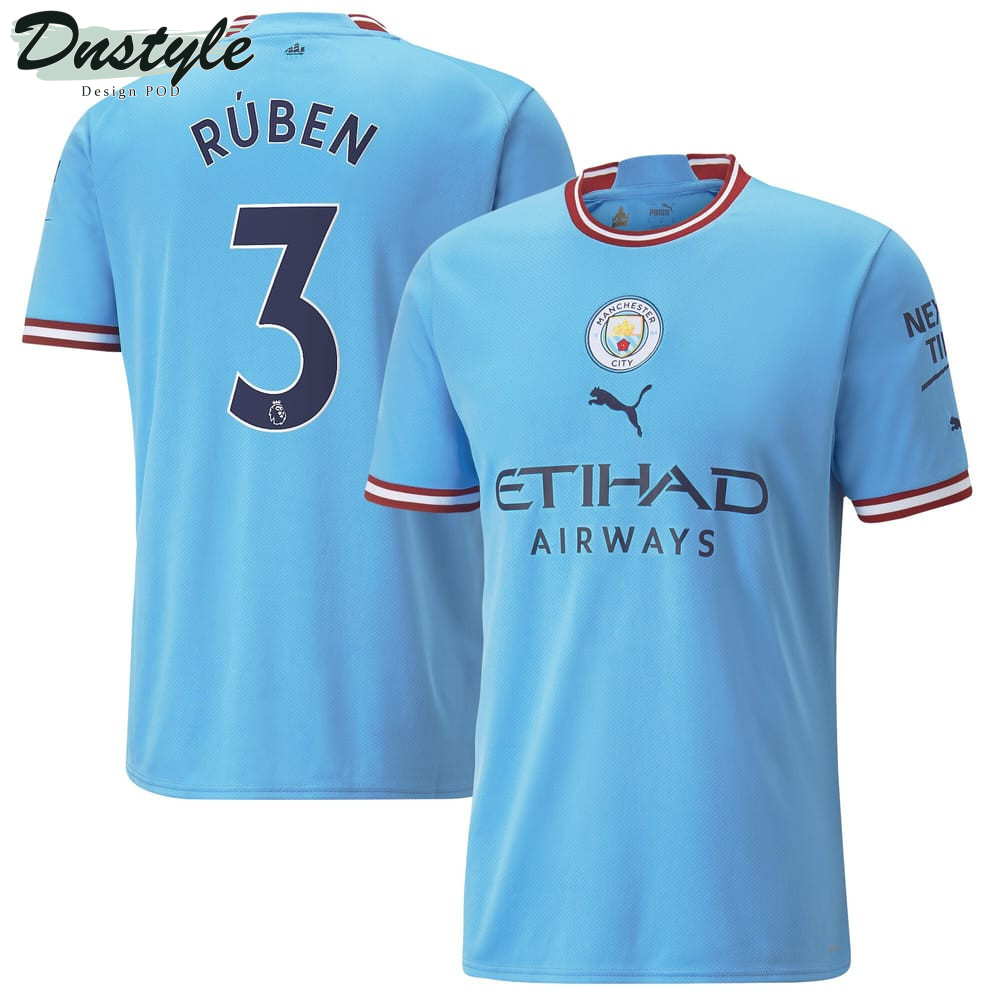 Ruben #3 Manchester City Men 2022/23 Home Jersey - Sky Blue