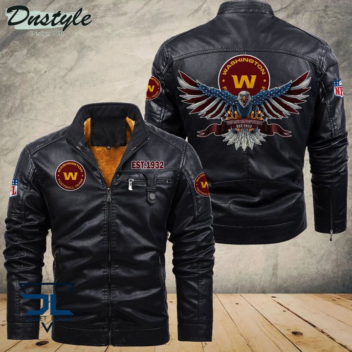 Washington Football Team Eagle Fleece Leather Jacket