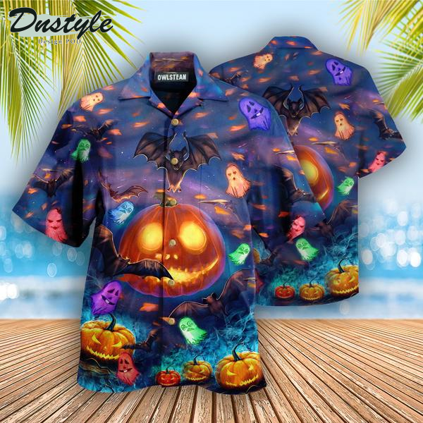 Halloween Glowing Pumpkins By Night Hawaiian Shirt