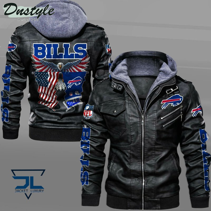 Buffalo Bills Eagles American Flag Leather Jacket