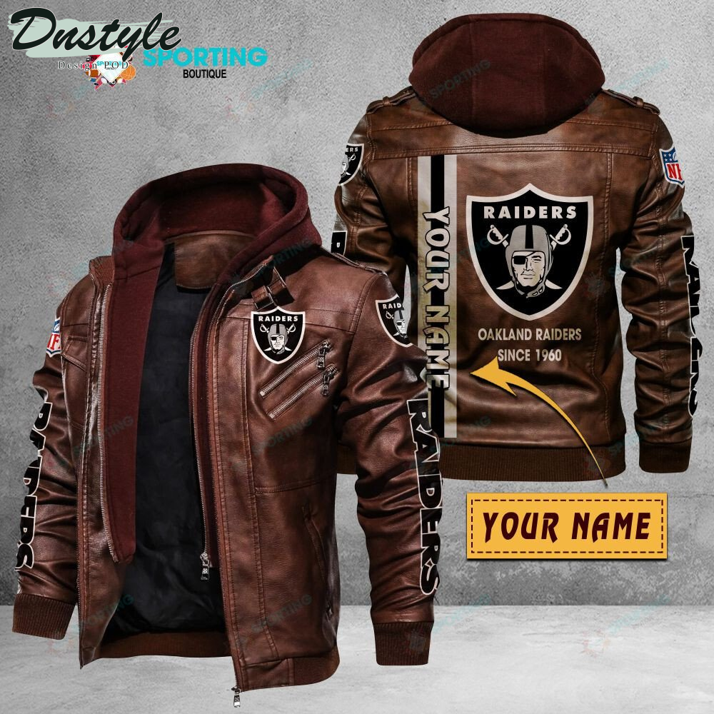 Oakland Raiders custom name leather jacket