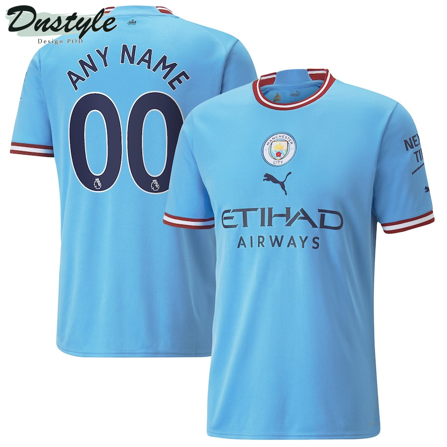 Manchester City Men 2022/23 Home Player Custom Jersey – Sky Blue