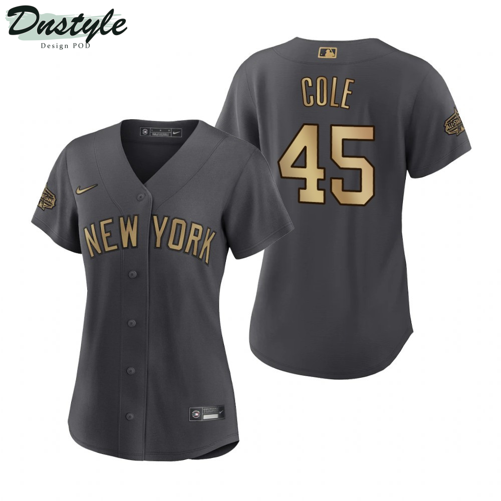 Women New York Yankees Gerrit Cole Charcoal 2022 All-Star Game Jersey