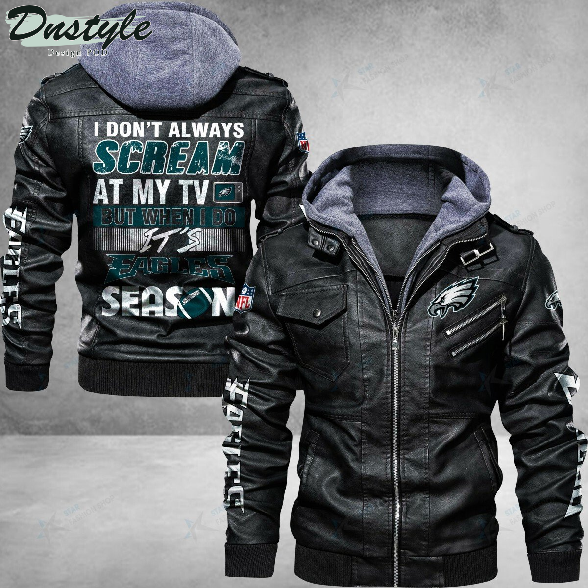 Philadelphia Eagles I don’t Always Scream At My TV Leather Jacket