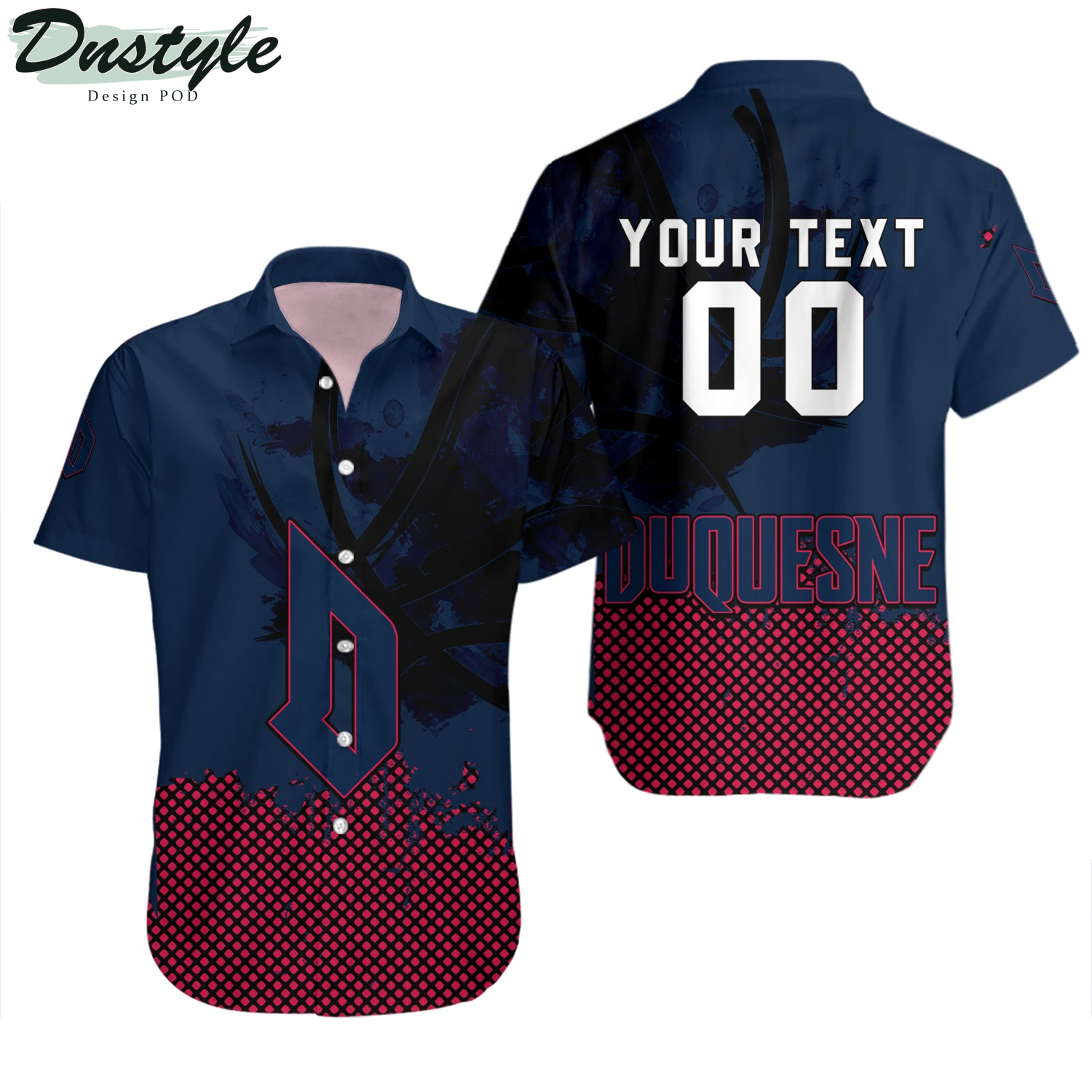 Duquesne Dukes Basketball Net Grunge Pattern Hawaii Shirt