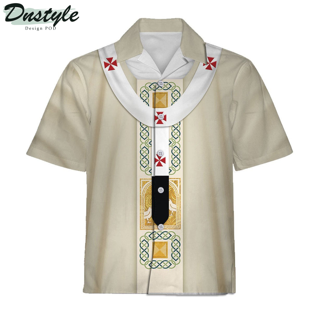 White Liturgical Vestment Christian Religion Hawaiian Shirt And Short