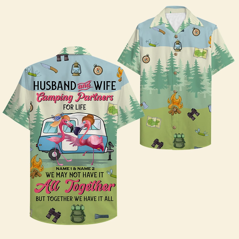 Husband And Wife Camping Partiners For Life Hawaiian Shirt
