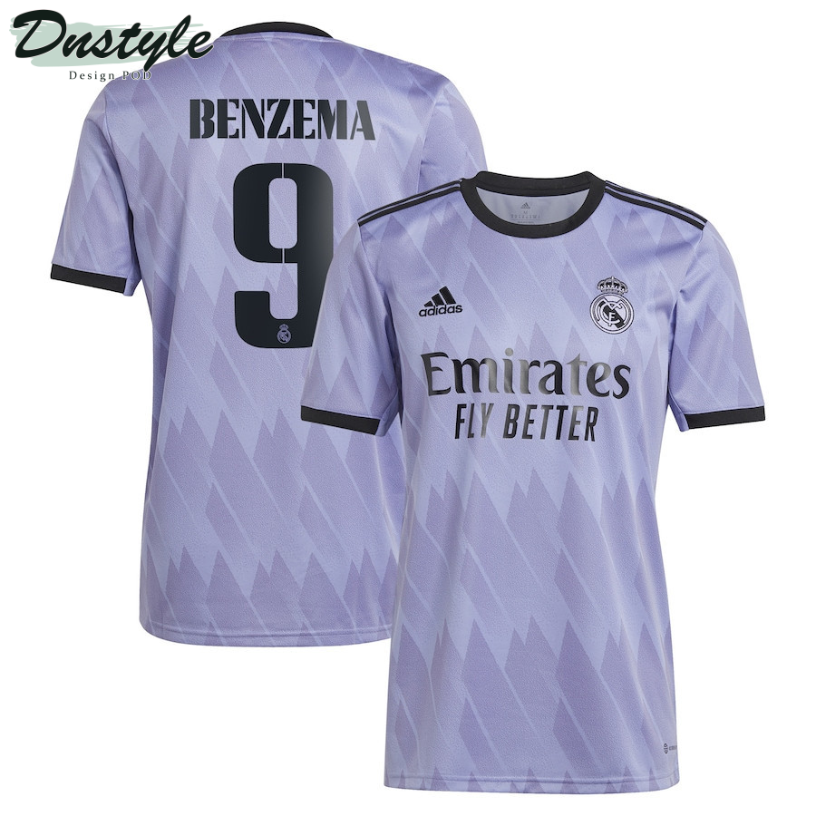 Karim Benzema #9 Real Madrid Men 2022/23 Away Player Jersey - Purple