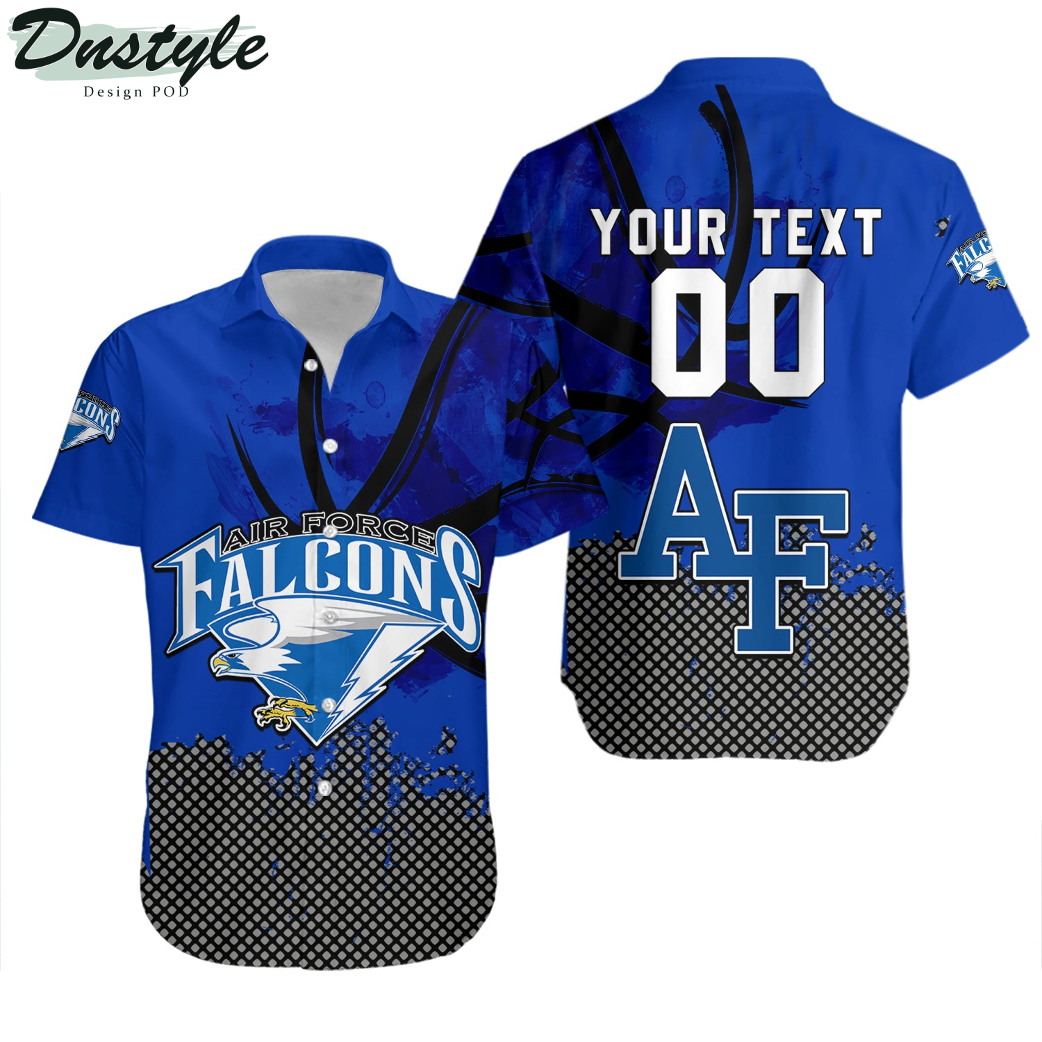 Air Force Falcons Basketball Net Grunge Pattern Hawaii Shirt