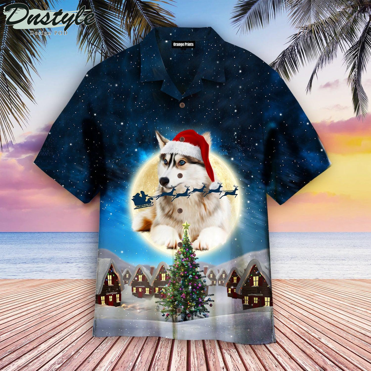 Husky Merry Christmas Hawaiian Shirt