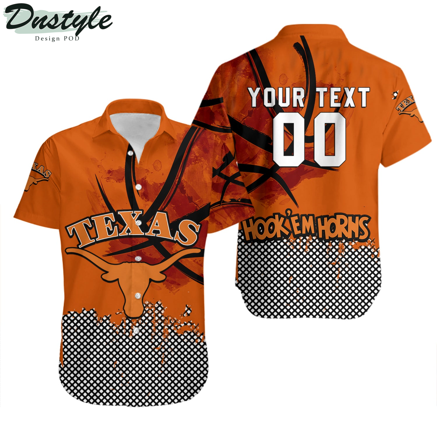 Texas Longhorns Basketball Net Grunge Pattern Hawaii Shirt