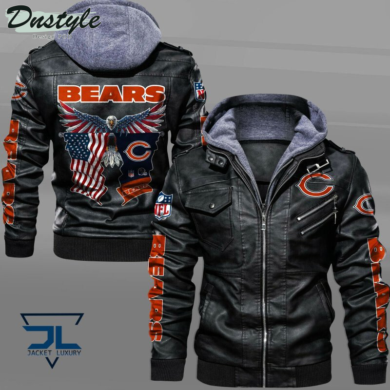 Chicago Bears Eagles American Flag Leather Jacket