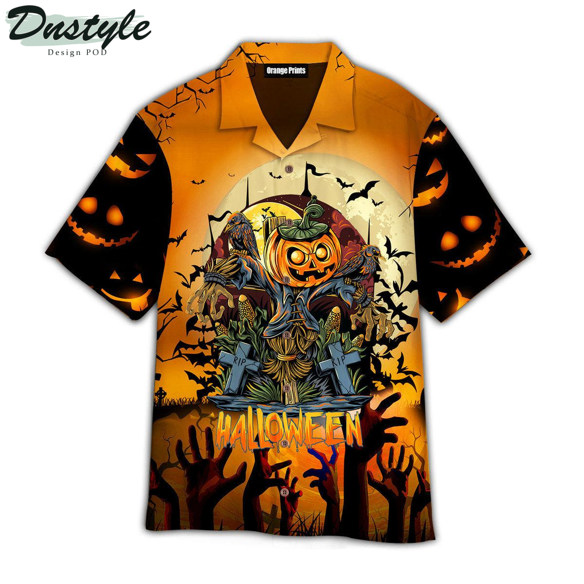 Scary Pumpkin On Halloween Day Hawaiian Shirt