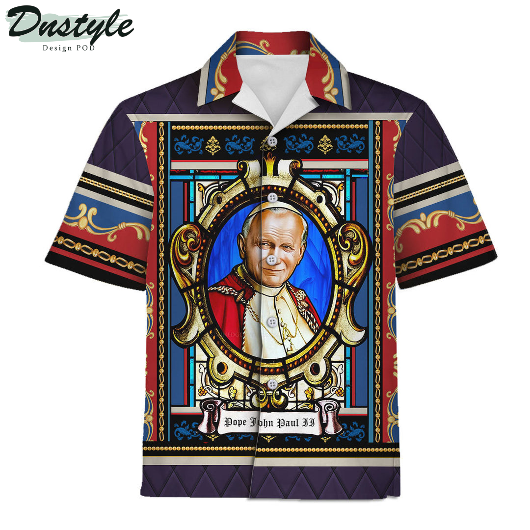 Pope John Paul II Stained Glass Hawaiian Shirt And Short