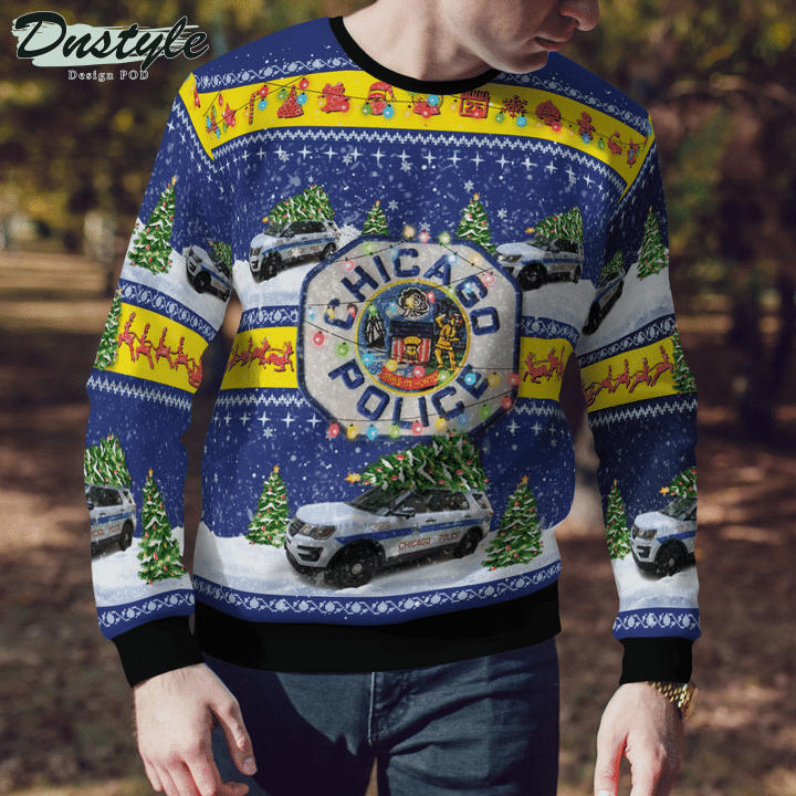 Chicago Police Ford Police Interceptor Utility Ugly Merry Christmas Sweater