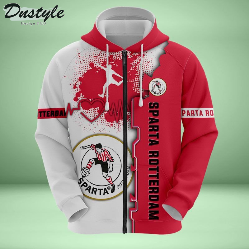 Sparta Rotterdam T-shirt met capuchon en all-over print