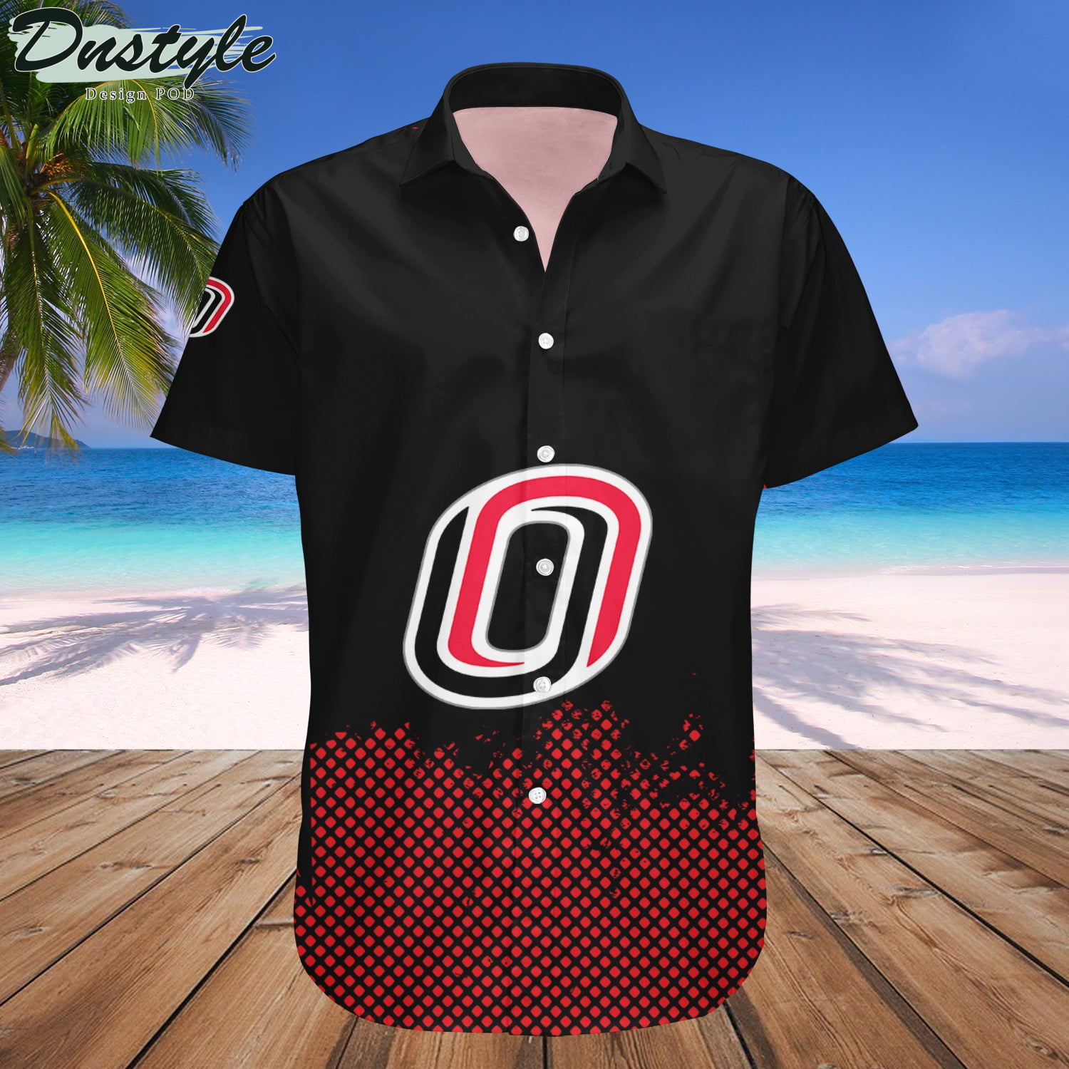 Omaha Mavericks Basketball Net Grunge Pattern Hawaii Shirt