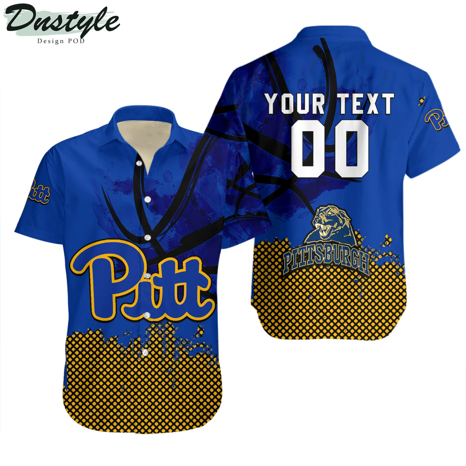 Pittsburgh Panthers Basketball Net Grunge Pattern Hawaii Shirt
