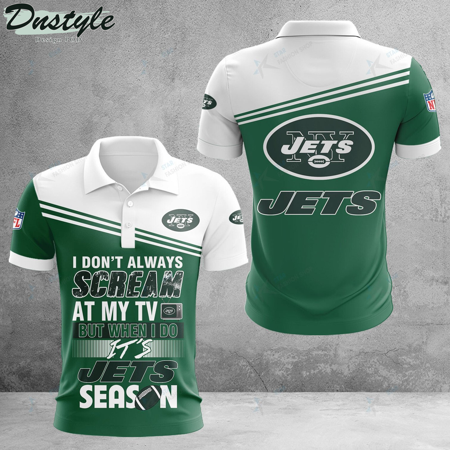 New York Jets I don't Always Scream At My TV Polo Shirt