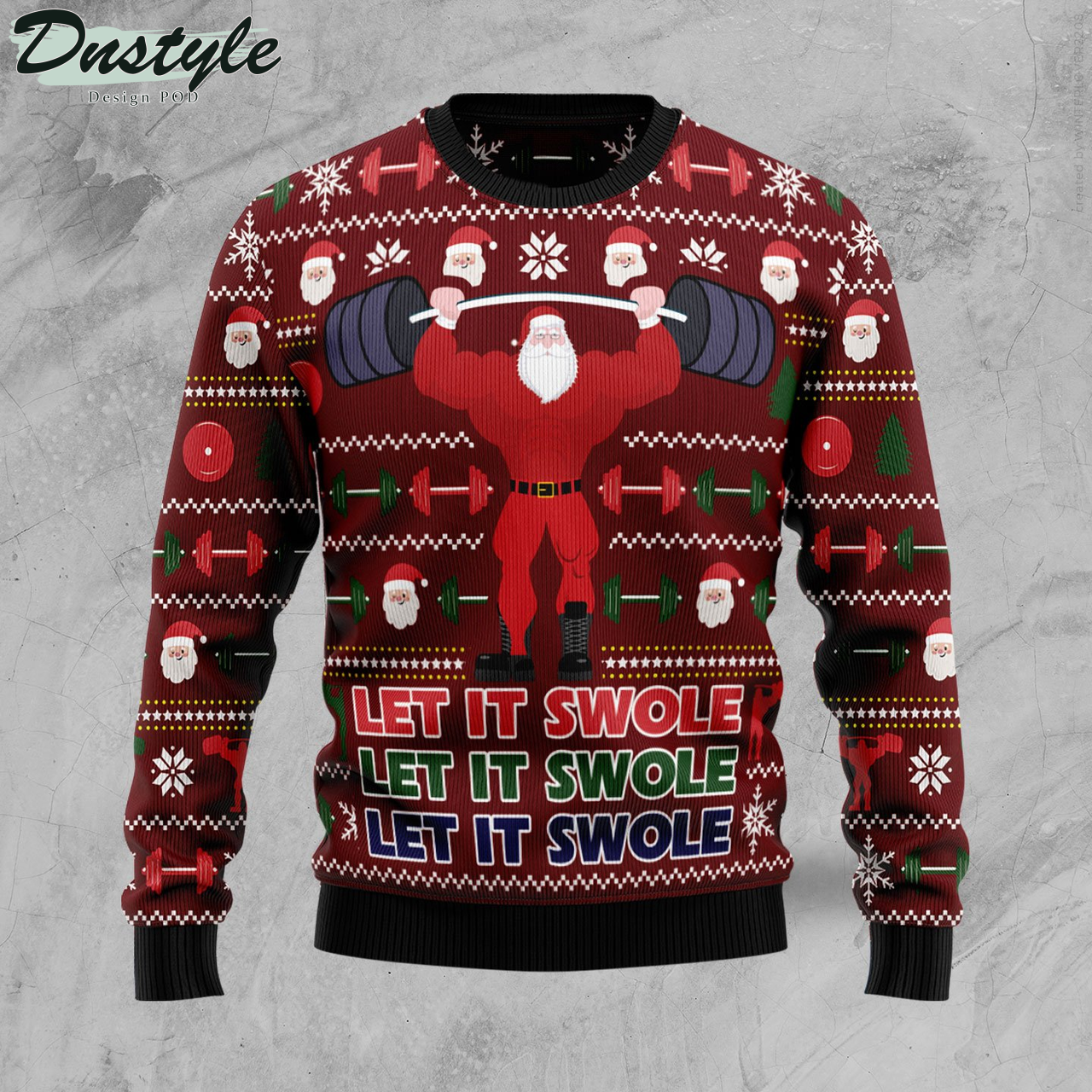 Santa Let It Swole Christmas Ugly Christmas Sweater
