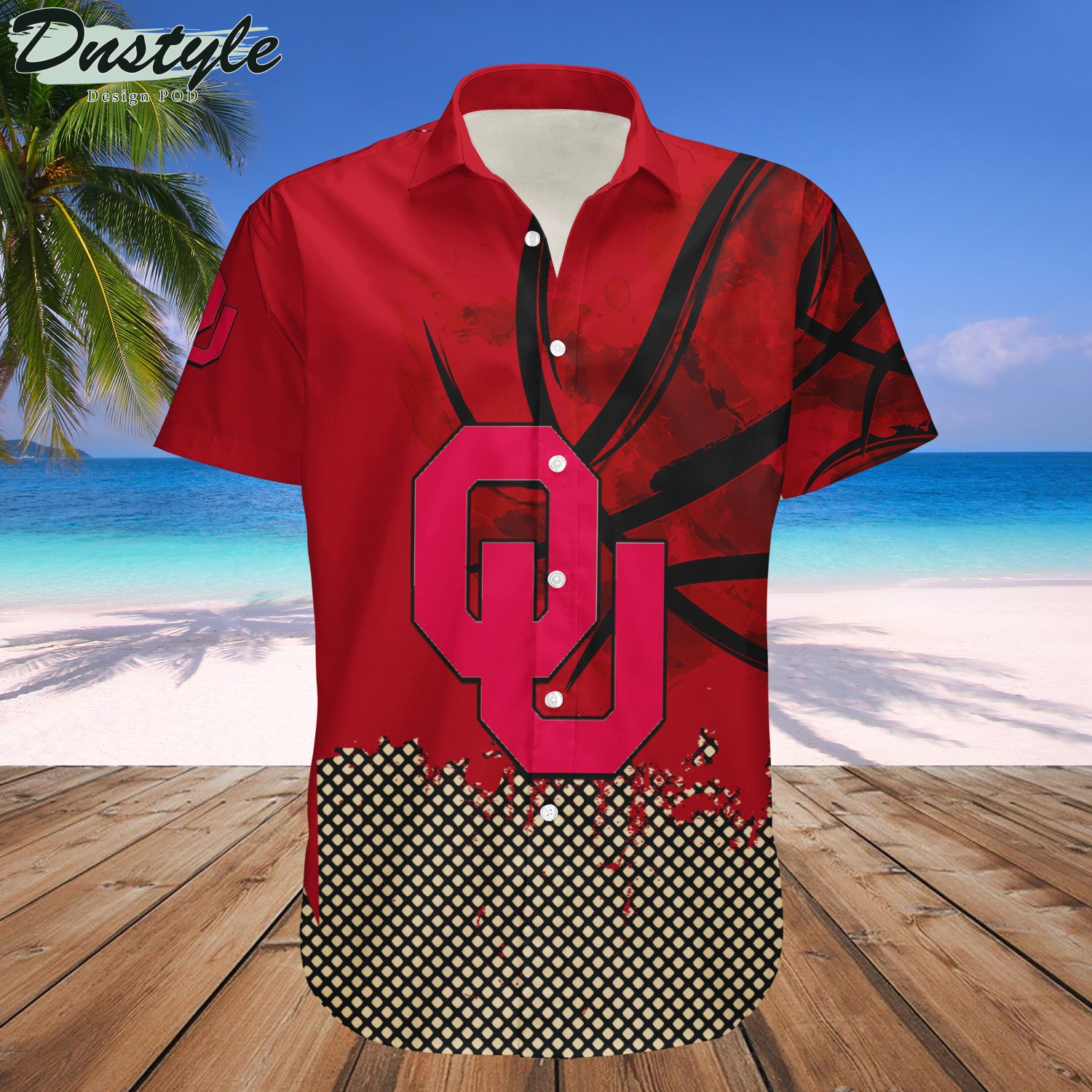 Oklahoma Sooners Basketball Net Grunge Pattern Hawaii Shirt