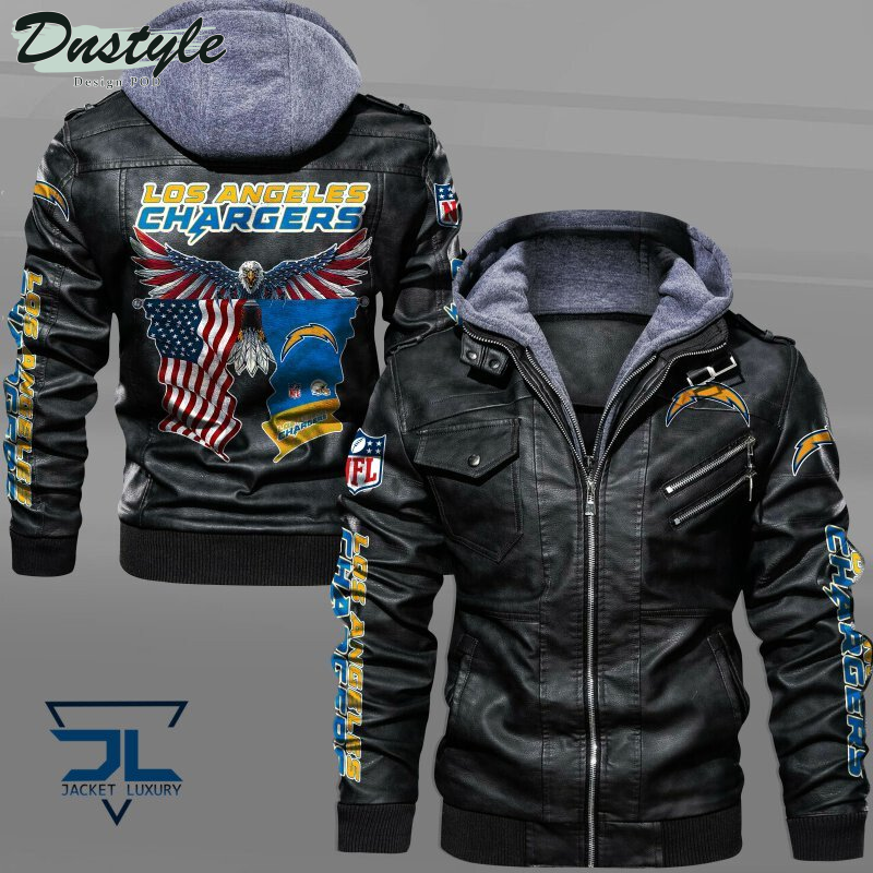 Los Angeles Chargers Eagles American Flag Leather Jacket