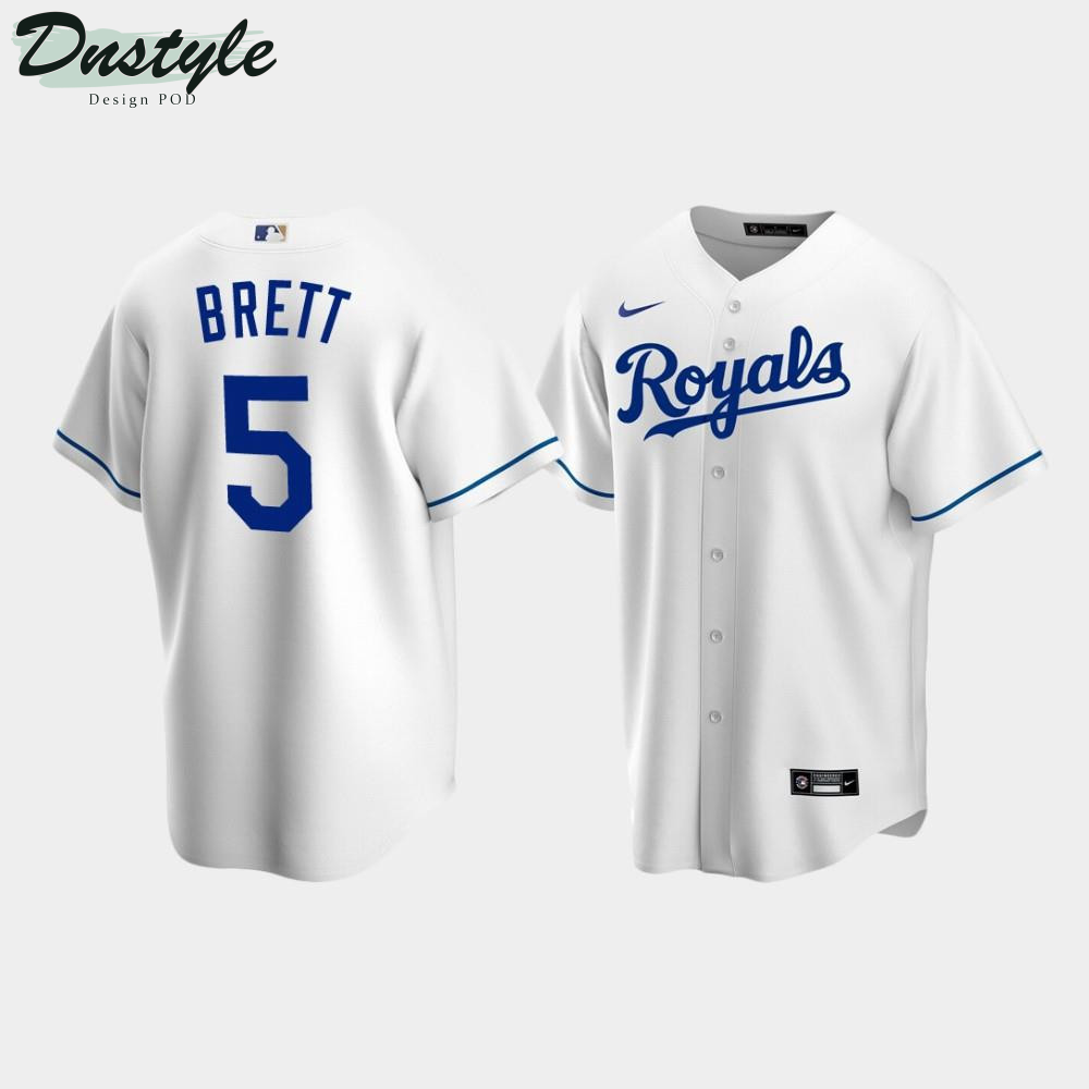 Men’s Kansas City Royals #5 George Brett White Home Jersey MLB Jersey