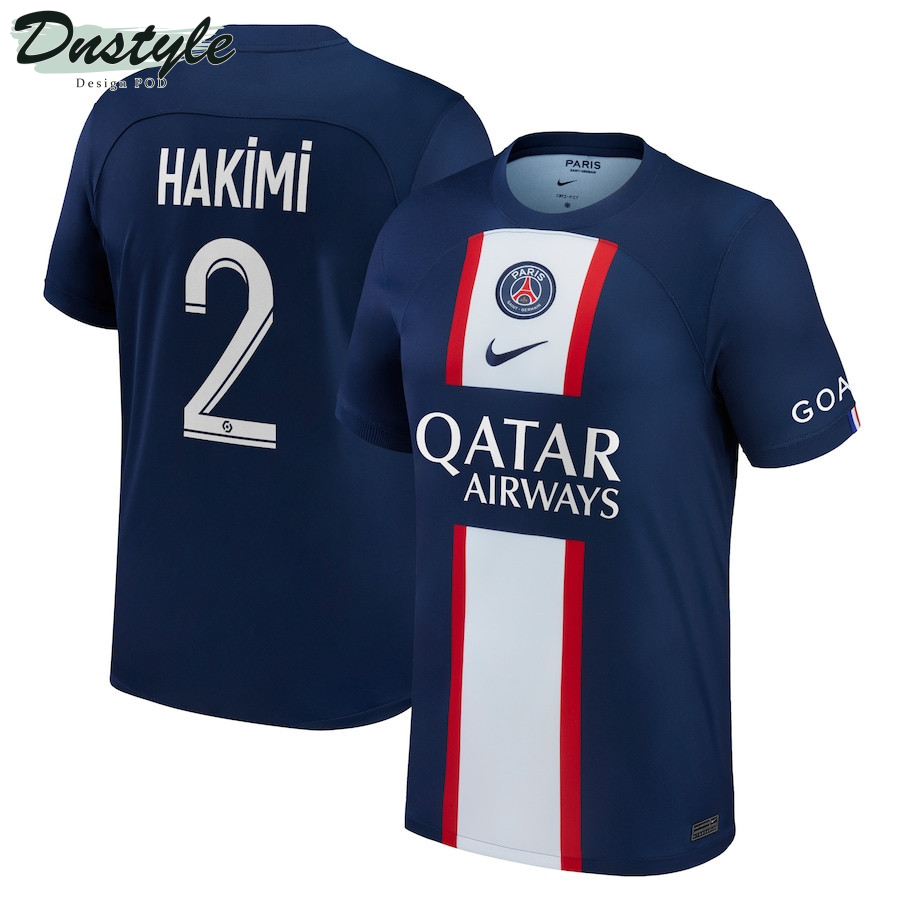 Hakimi #2 Paris Saint-Germain Youth 2022/23 Home Player Jersey - Blue